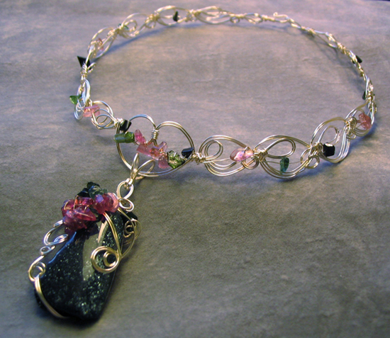 Specular Hematite & Tourmaline Necklace